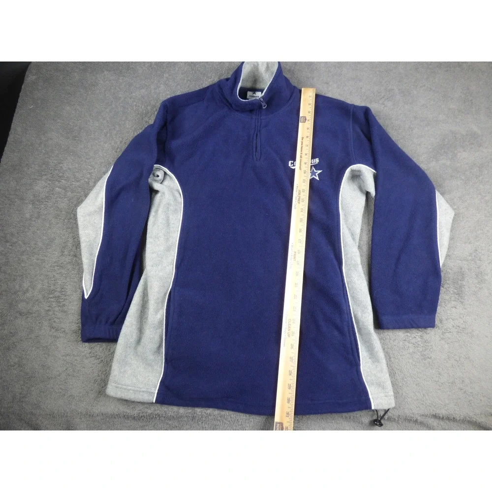 Dallas Cowboys Authentic Apparel Mens Quarter Zip Fleece Pullover Navy Blue L - Picture 6 of 8